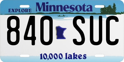 MN license plate 840SUC