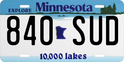 MN license plate 840SUD