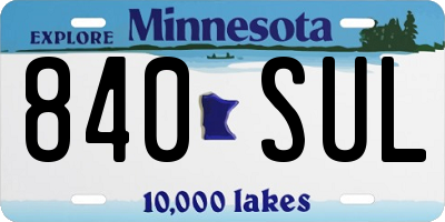 MN license plate 840SUL