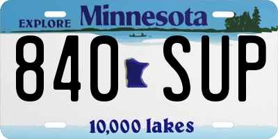 MN license plate 840SUP