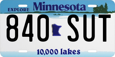 MN license plate 840SUT