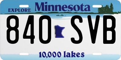 MN license plate 840SVB