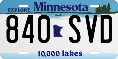 MN license plate 840SVD