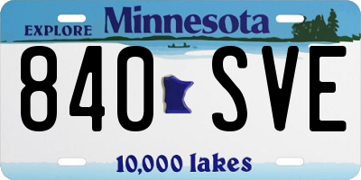 MN license plate 840SVE
