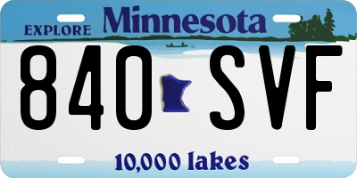 MN license plate 840SVF