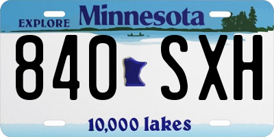 MN license plate 840SXH