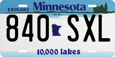 MN license plate 840SXL