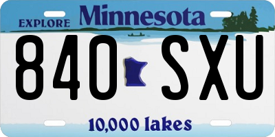 MN license plate 840SXU