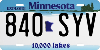 MN license plate 840SYV