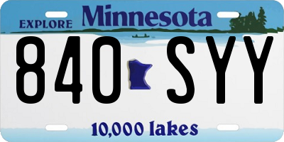 MN license plate 840SYY