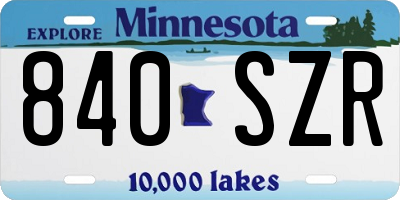 MN license plate 840SZR