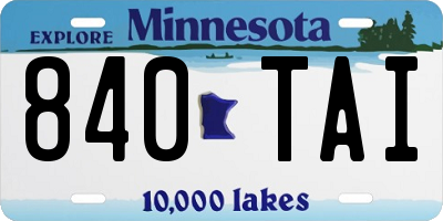 MN license plate 840TAI
