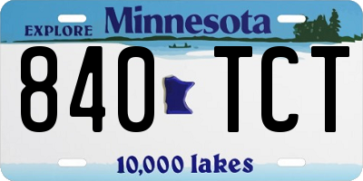 MN license plate 840TCT