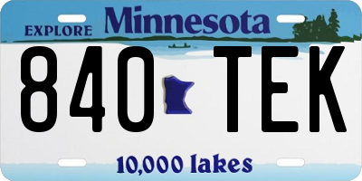 MN license plate 840TEK