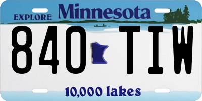 MN license plate 840TIW