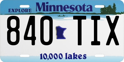 MN license plate 840TIX