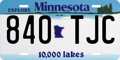 MN license plate 840TJC