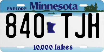 MN license plate 840TJH