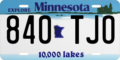 MN license plate 840TJO
