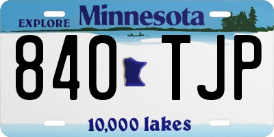 MN license plate 840TJP