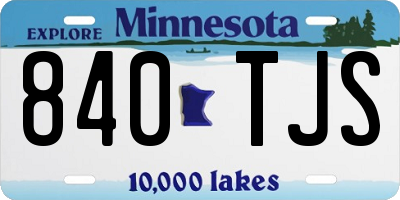 MN license plate 840TJS