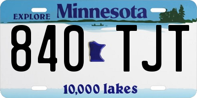 MN license plate 840TJT