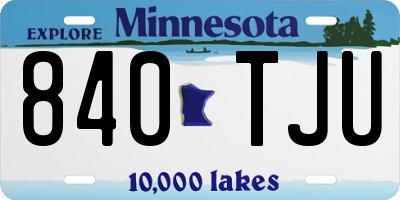 MN license plate 840TJU
