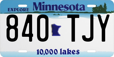 MN license plate 840TJY