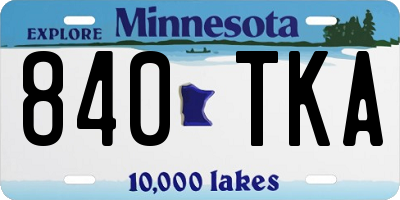 MN license plate 840TKA