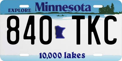 MN license plate 840TKC