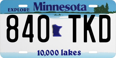 MN license plate 840TKD