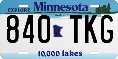MN license plate 840TKG
