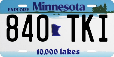 MN license plate 840TKI