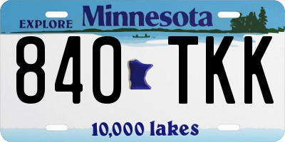 MN license plate 840TKK