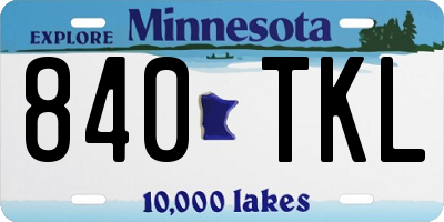 MN license plate 840TKL
