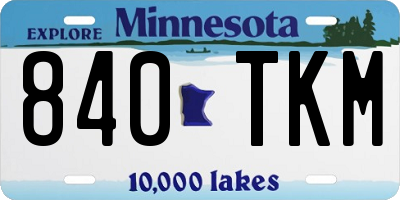 MN license plate 840TKM