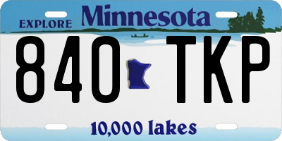 MN license plate 840TKP