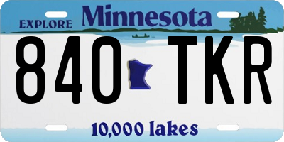 MN license plate 840TKR