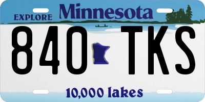 MN license plate 840TKS