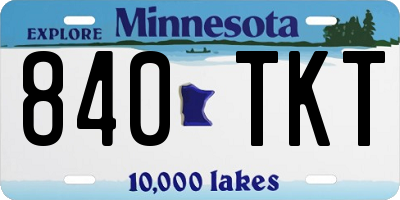 MN license plate 840TKT