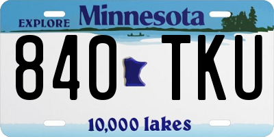 MN license plate 840TKU