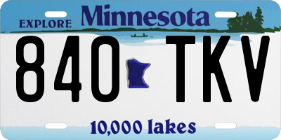 MN license plate 840TKV