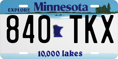 MN license plate 840TKX