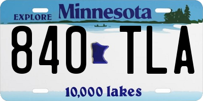 MN license plate 840TLA