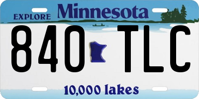 MN license plate 840TLC