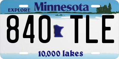 MN license plate 840TLE