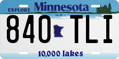 MN license plate 840TLI