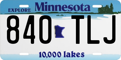 MN license plate 840TLJ