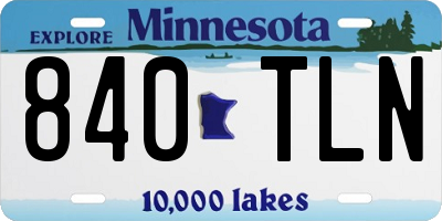 MN license plate 840TLN