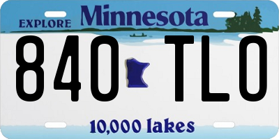 MN license plate 840TLO